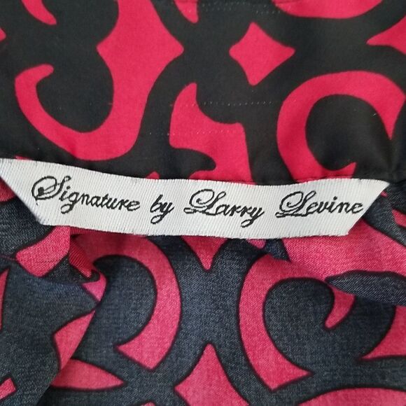 Larry Levine Red & Black Top Sz XL - Picture 7 of 8